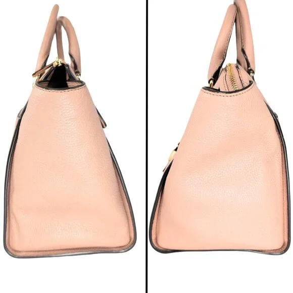 Michael Kors Vanna Pebbled Leather 2-Way Dusty Pink Satchel - Picture 3 of 9